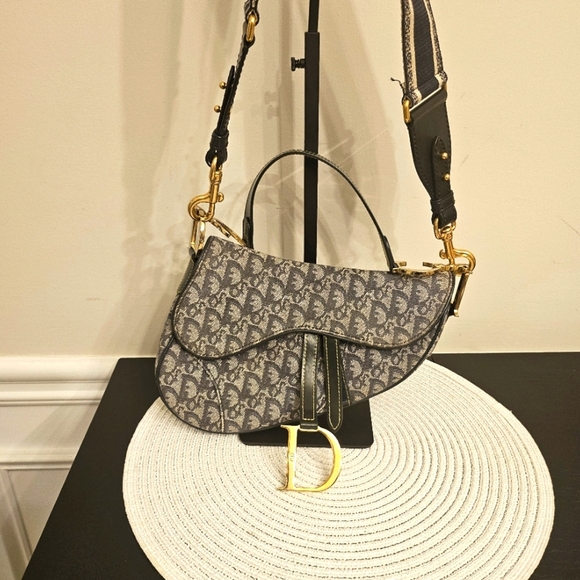 Vintage Dior Saddle Bag John Galliano Era Oblique Canvas - Picture 1 of 16